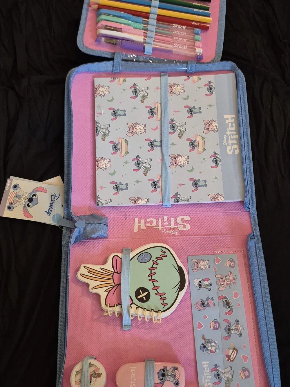 Disney Stitch Deluxe Plush Pencil Case with Stationery Set – New with Tags